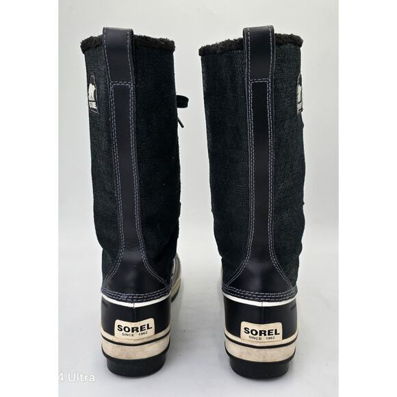 Sorel Winter High Boots Black Suede Insulated Waterproof Mid Calf Women's 7.5 - Picture 4 of 10